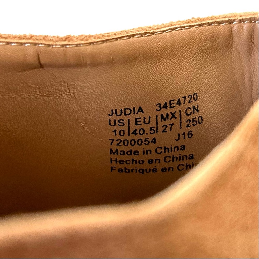 Calvin Klein Cognac Brown Leather Suede Snakeskin Embossed Heeled Judia Mules - Picture 10 of 11